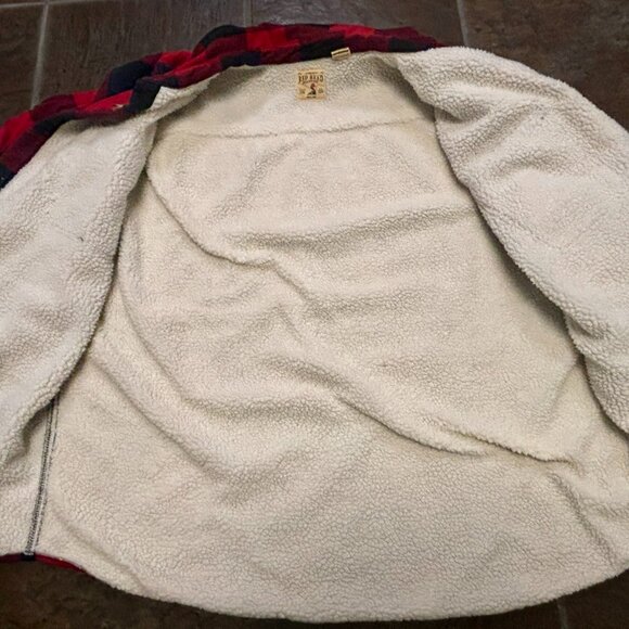 ~~Red Head Flannel Jacket Mens XXL Sherpa Lined Shacket Black Red Buffalo Plaid - Picture 3 of 6
